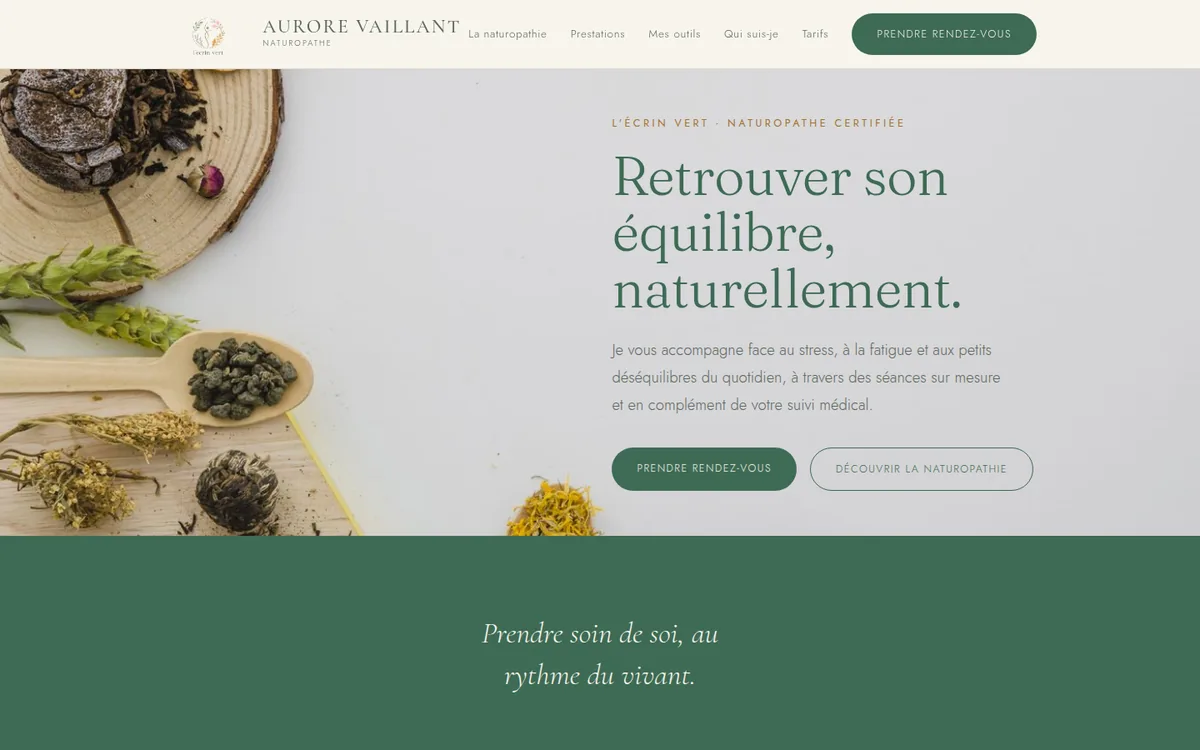 Nouveau site d'une naturopathe, créé par Blomiro