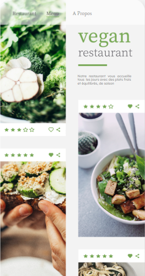Site mobile restaurant vegan