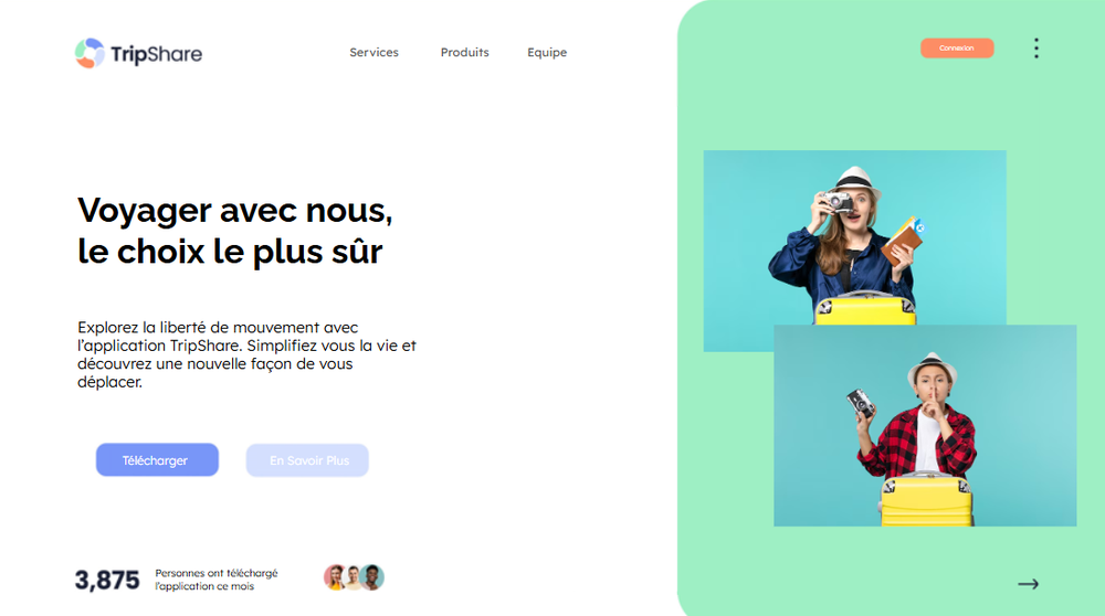 Site web application de voyage TripShare